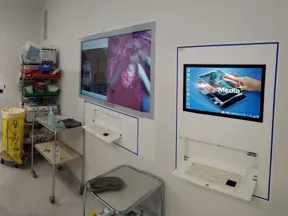 Built-in surgical display integration approach